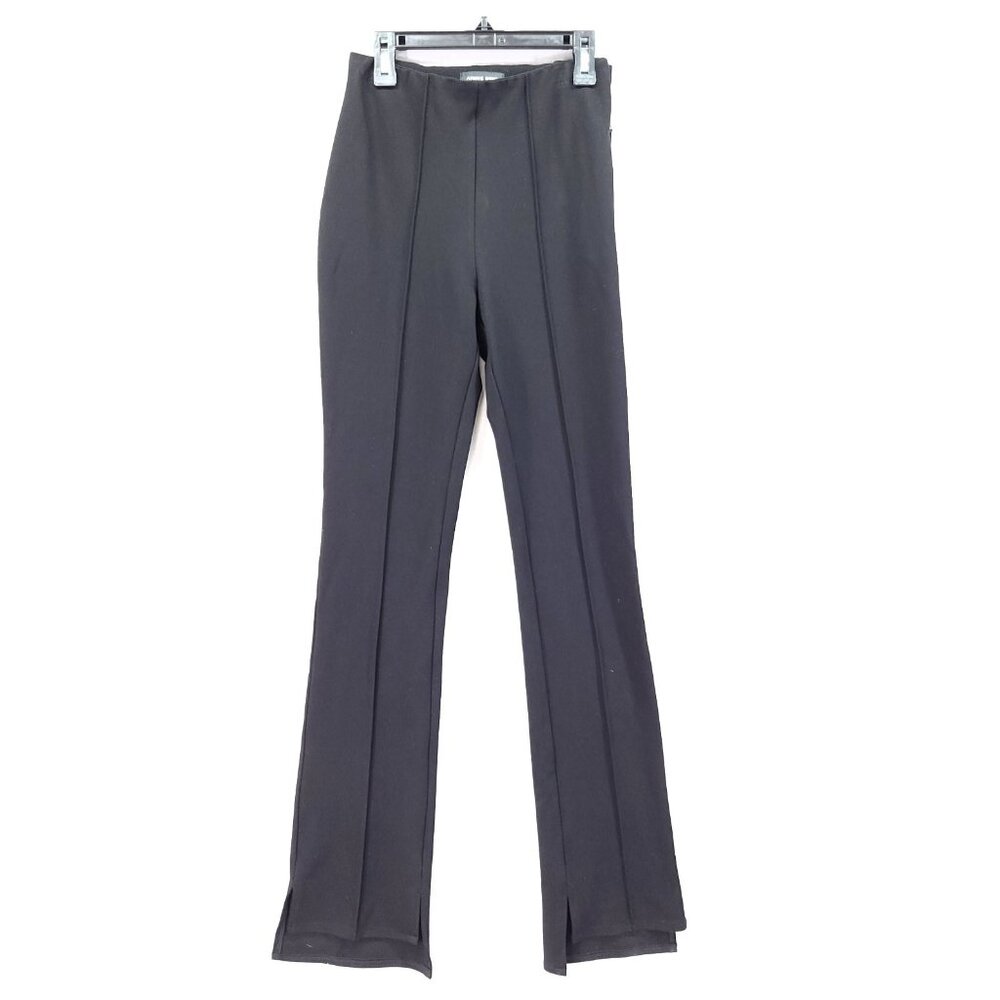 Anine Bing Flare Slit Pant Black Womens Size 34 (24" waist) Creased Trouser